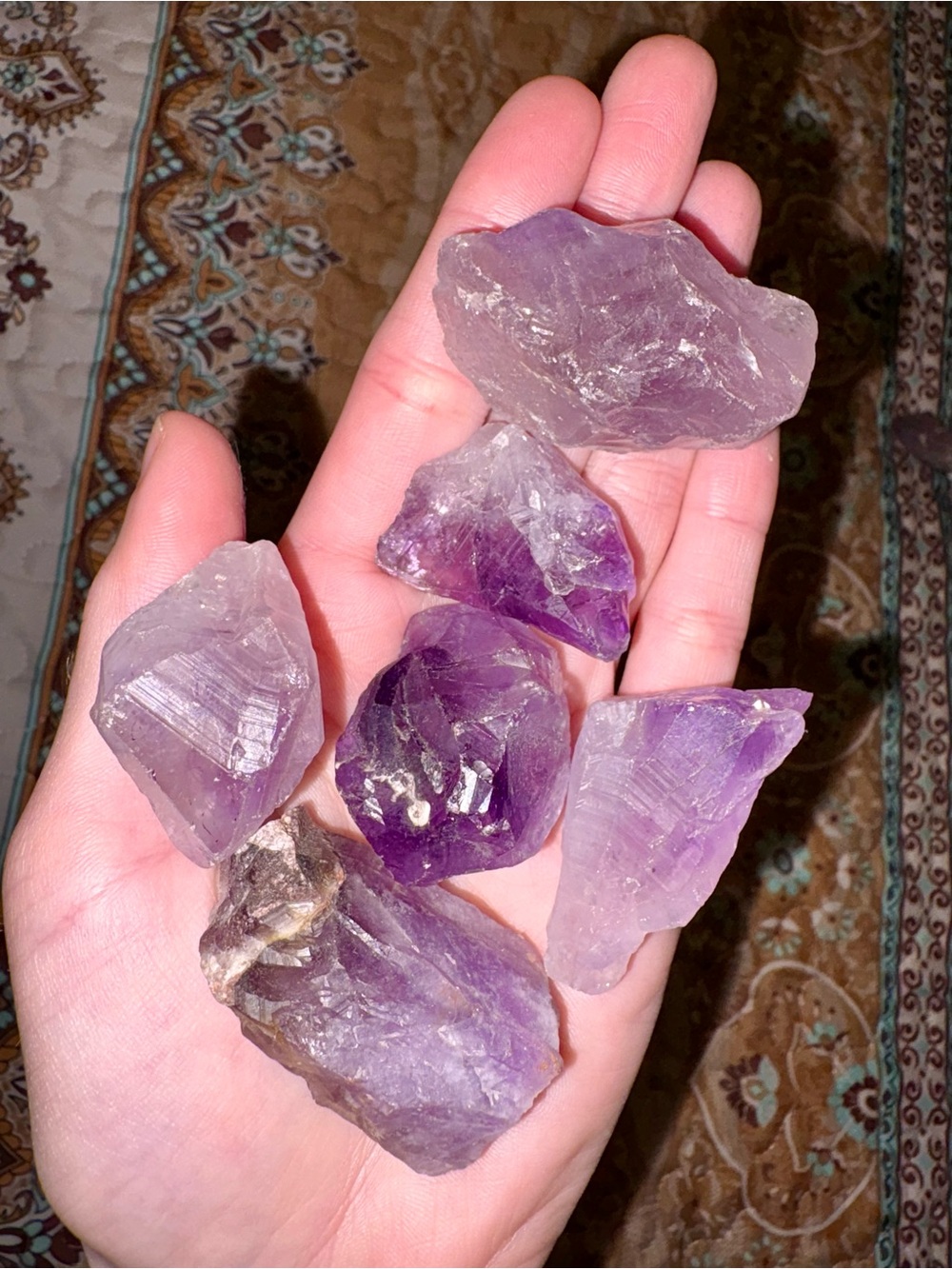 Raw Amethyst Crystal Chunk Set - Purple